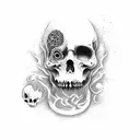 life, dead, noon, dark tattoo design idea