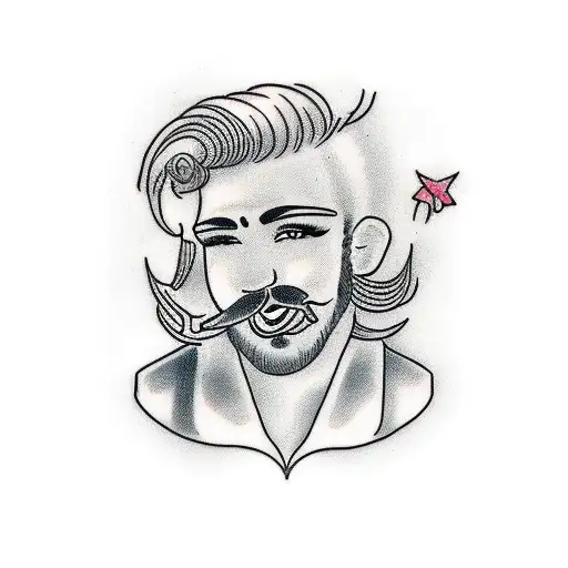 sexy hairy gay man  tattoo design idea
