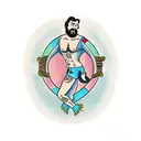 sexy hairy gay man  tattoo design idea