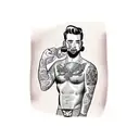 sexy gay man in jockstrap tattoo design idea