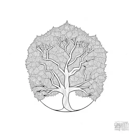 Geometric Gnarly Leafless Fig Tree Tattoo Idea  BlackInk