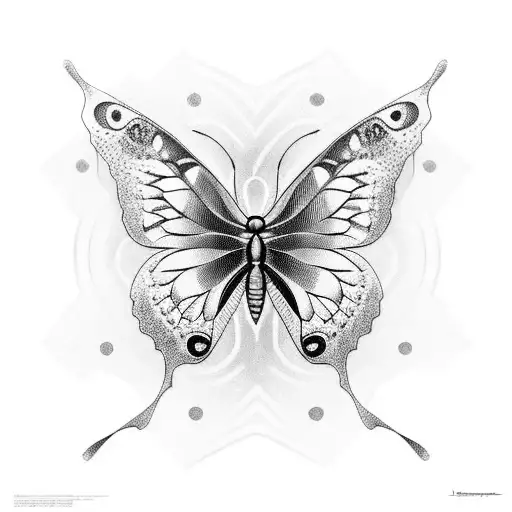 A butterfly with intricate patterns made up of 90s gaming icons tattoo design idea