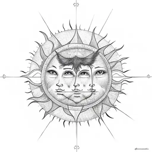 Sun and Moon  tattoo design idea
