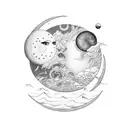 Sun and Moon  tattoo design idea