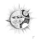 Sun and Moon  tattoo design idea