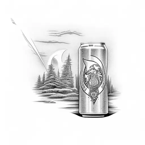 Miller Lite can with Wisconsin landscape tattoo design idea