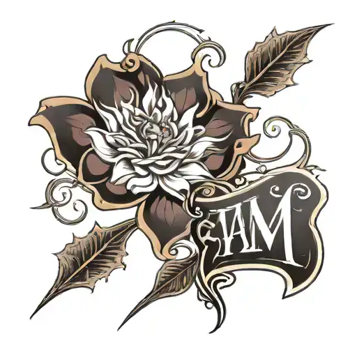 "Please create an artistic and beautiful tattoo design with the word 'Tiam' in Farsi. The design should include the foll tattoo design idea