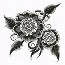 "Please create an artistic and beautiful tattoo design with the word 'Tiam' in Farsi. The design should include the foll tattoo design idea