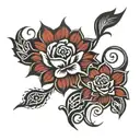 "Please create an artistic and beautiful tattoo design with the word 'Tiam' in Farsi. The design should include the foll tattoo design idea