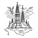 line art of indonesia map tattoo design idea