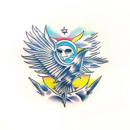 Raven tattoo design idea