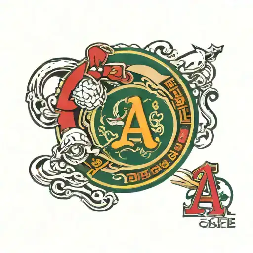 Oakland A's logo,San Francisco 49ers logo,#3 tattoo design idea