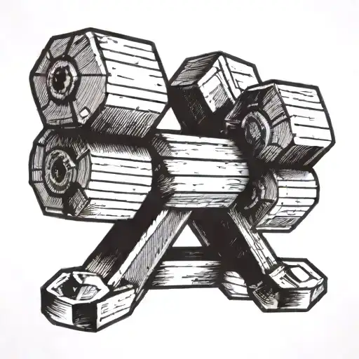  a gym dumbbell tattoo design idea