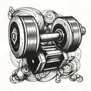 a gym dumbbell tattoo design idea