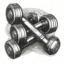  a gym dumbbell tattoo design idea
