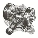  a gym dumbbell tattoo design idea