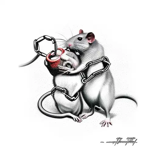 chains made from rats biting each others tails tattoo design idea