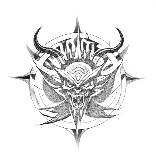 demon claws with devil eye in centre  tattoo design idea