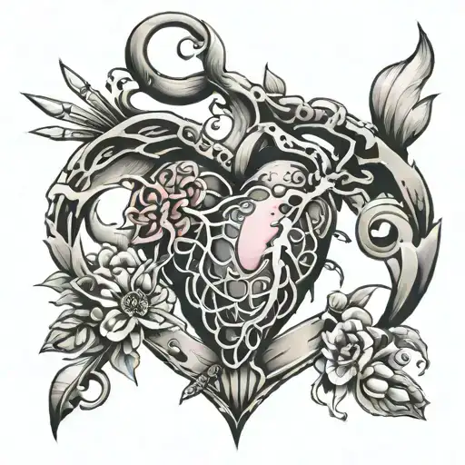 cancer and heart disease survivor tattoo design idea