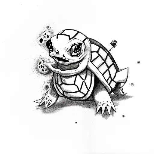 zombie squirtle  tattoo design idea
