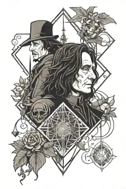 Professor Snape, Hogwarts, Mandrake, Deathly Hallows, Dementor tattoo design idea