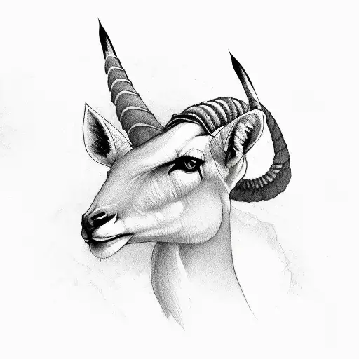Arabian oryx tattoo design idea