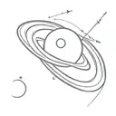 Saturn being main focus, sun and moon combining with it and have presence tattoo design idea