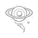 Saturn being main focus, sun and moon combining with it and have presence tattoo design idea