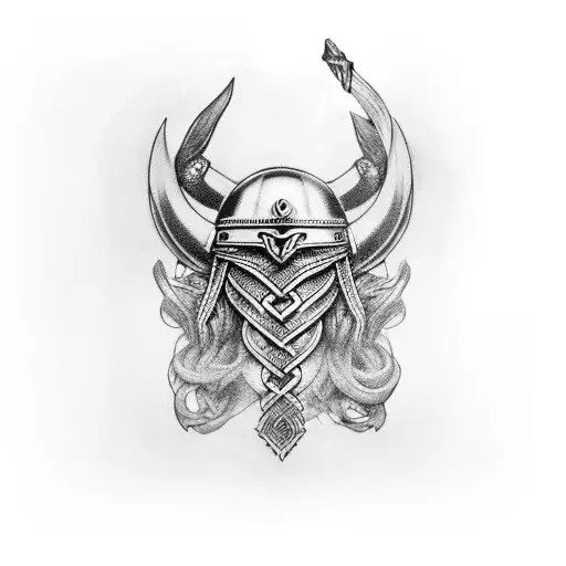Viking arm sleeve tattoo design idea