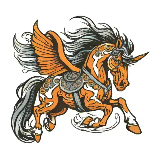 mustang horse tattoo design idea