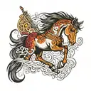mustang horse tattoo design idea