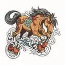 mustang horse tattoo design idea