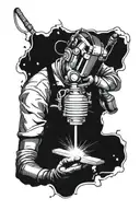 welder working tattoo design idea