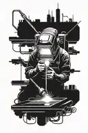 welder working tattoo design idea