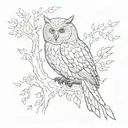Witcher, owl , tree of life, feathers tattoo design idea