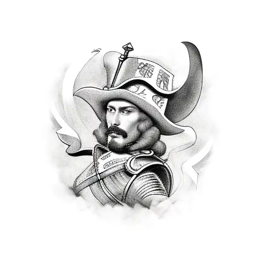 three musketeer sabers crossed with ivy tattoo design idea