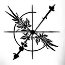 three musketeer sabers crossed with sun and ivy tattoo design idea