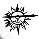 three musketeer sabers crossed sun and ivy tattoo design idea