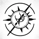 three musketeer sabers crossed sun and ivy tattoo design idea