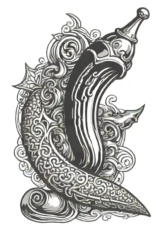 Italian horn, cooking, sarcastic tattoo design idea