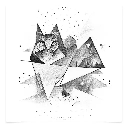 An artistic representation of empathy through abstract shapes and colors tattoo design idea