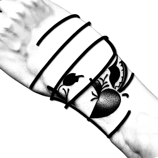  a wrist band inspired by hades and persephone myth tattoo design idea
