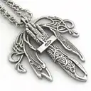 Praying Hands necklace wrapped loosely with cross surrounded tattoo design idea