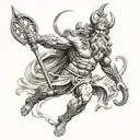 Poseidon holding a trident tattoo design idea