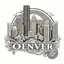 Denver skyline with CU denver logo incorporated tattoo design idea