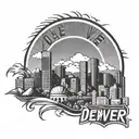 Denver skyline with CU denver logo incorporated tattoo design idea