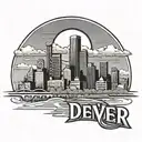 Denver skyline with CU denver logo incorporated tattoo design idea