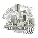 Denver skyline with CU denver logo incorporated tattoo design idea