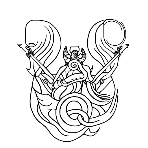 capricorn zodiac sign with ifinity symbol tattoo design idea