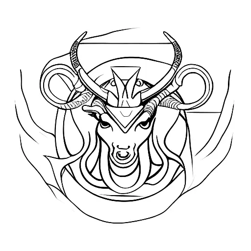 capricorn zodiac sign with ifinite symbol tattoo design idea